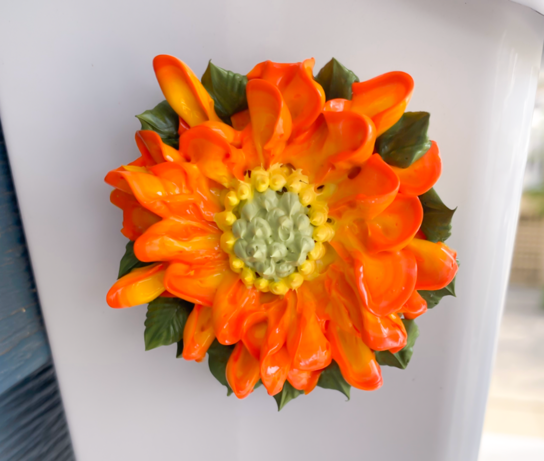 Orange & Yellow Flower Magnet