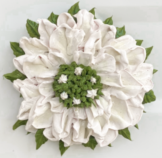 White Scabiosa Flower Magnet